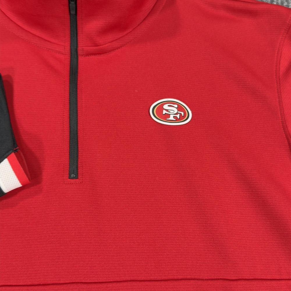 San Francisco 49ers On Field Nike Dri Fit Quarter Zip‎ Mens 2XL Red Pullover - Picture 3 of 16